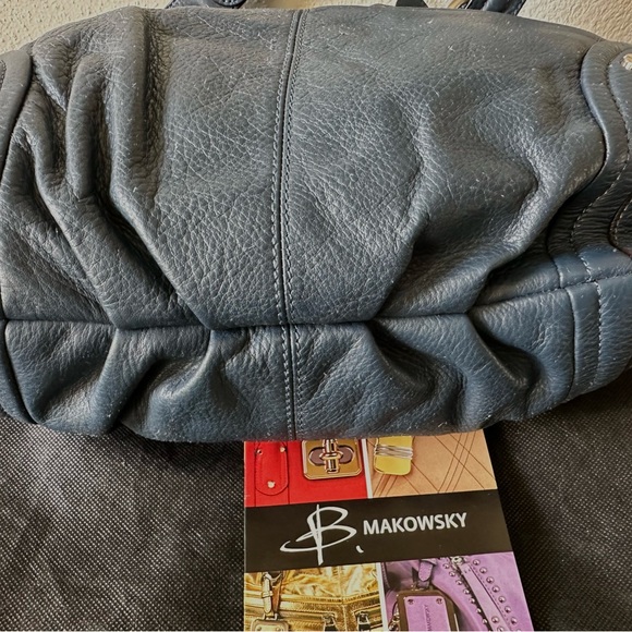 B Makowski Blue Soft Leather Bag New w/o Tags Unused, Orig. Packaging & Dust Bag - Picture 10 of 10